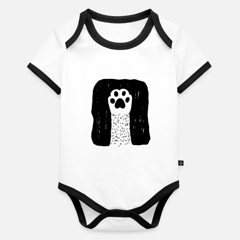 Douce patte de chat Body Bébé bio contrasté manches courtes