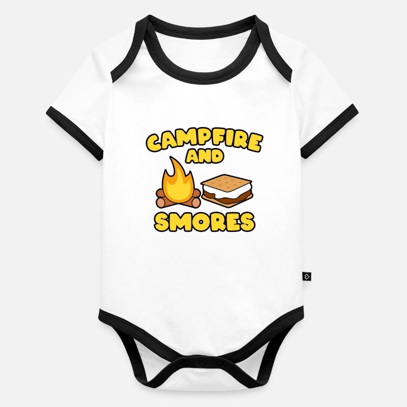 CAMPFIRE & SMORES Body Bébé bio contrasté manches courtes