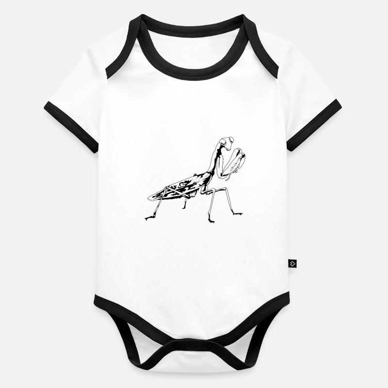 Praying mantis insect nature environment insects Organic Baby Contrasting Bodysuit