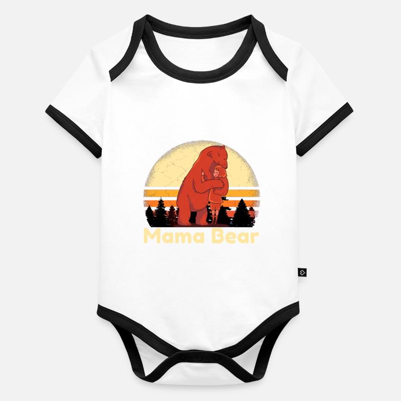 Mama Bear vous protégera et vous aimera. Mama Bear Body Bébé bio contrasté manches courtes