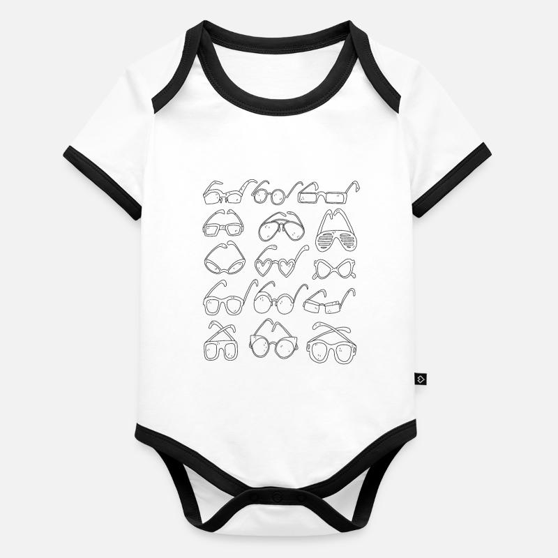 Brillen Baby Bio-Kurzarm-Kontrastbody