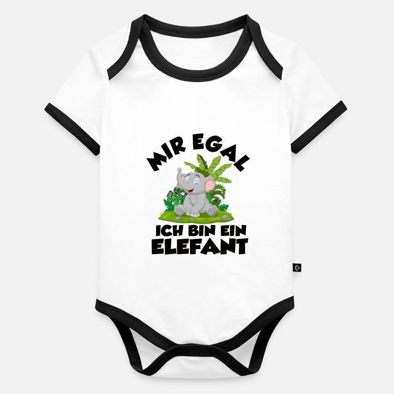 Mir egal ich bin ein Elefant Lustige Sprüche Baby Bio-Kurzarm-Kontrastbody