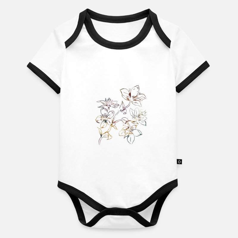 beautiful flowers Organic Baby Contrasting Bodysuit