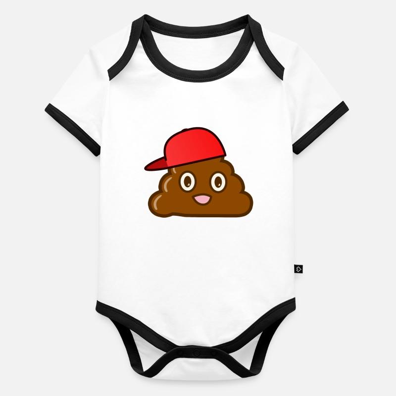Mr. Turd Dude - Joyeux tas de caca avec casquette Body Bébé bio contrasté manches courtes