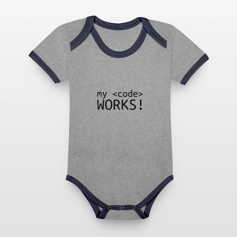 My code does programming computer science Organic Baby Contrasting Bodysuit