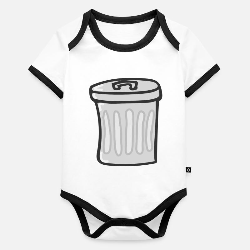 Poubelles Body Bébé bio contrasté manches courtes