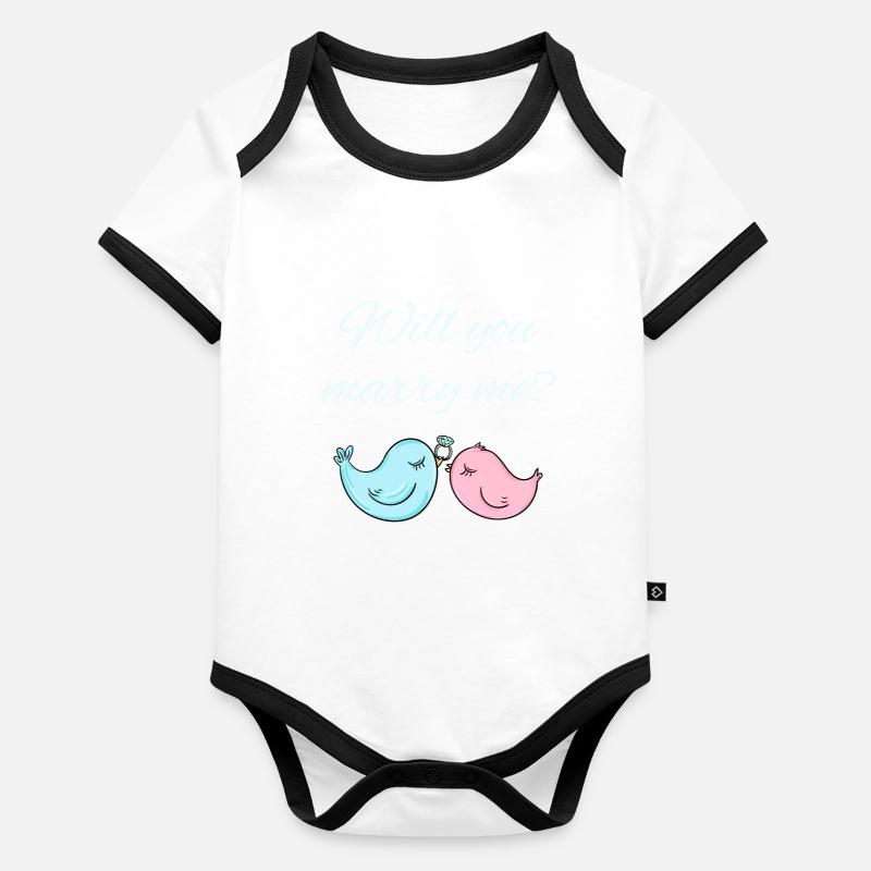 Wedding proposal Organic Baby Contrasting Bodysuit