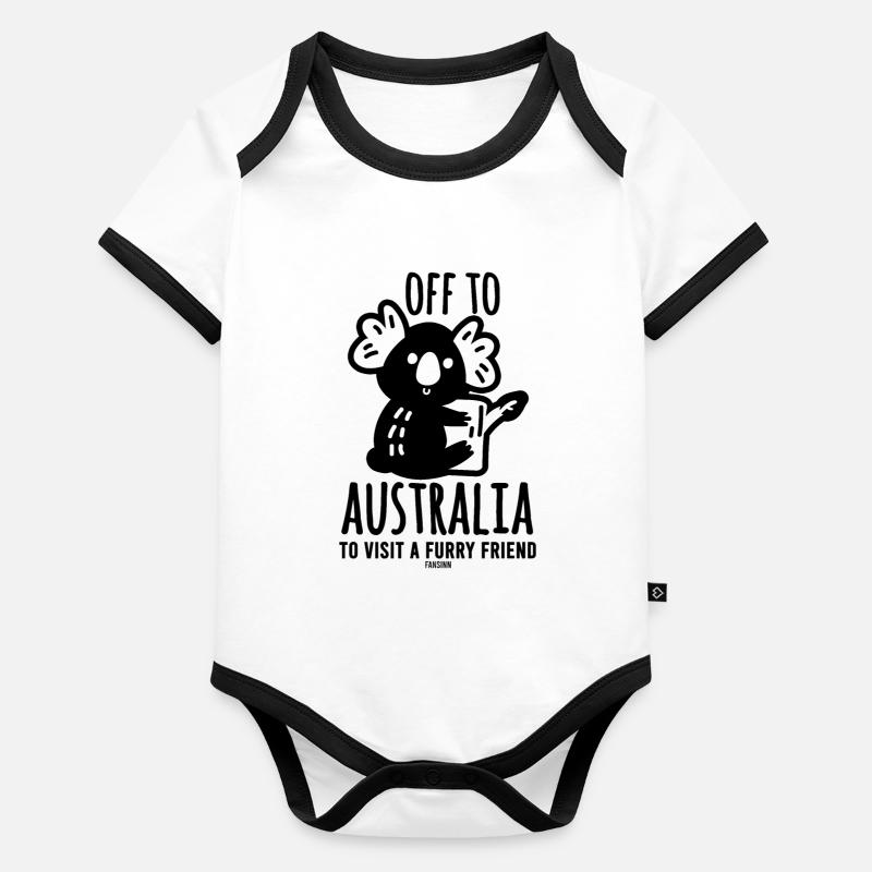 Koala Kids Aussie Down Under Organic Baby Contrasting Bodysuit