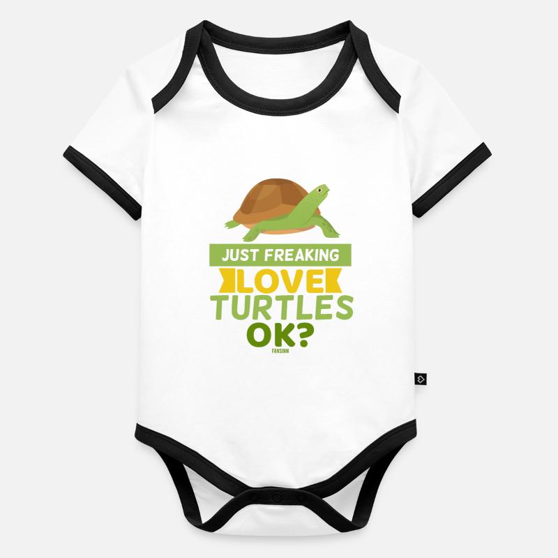 turtle Organic Baby Contrasting Bodysuit