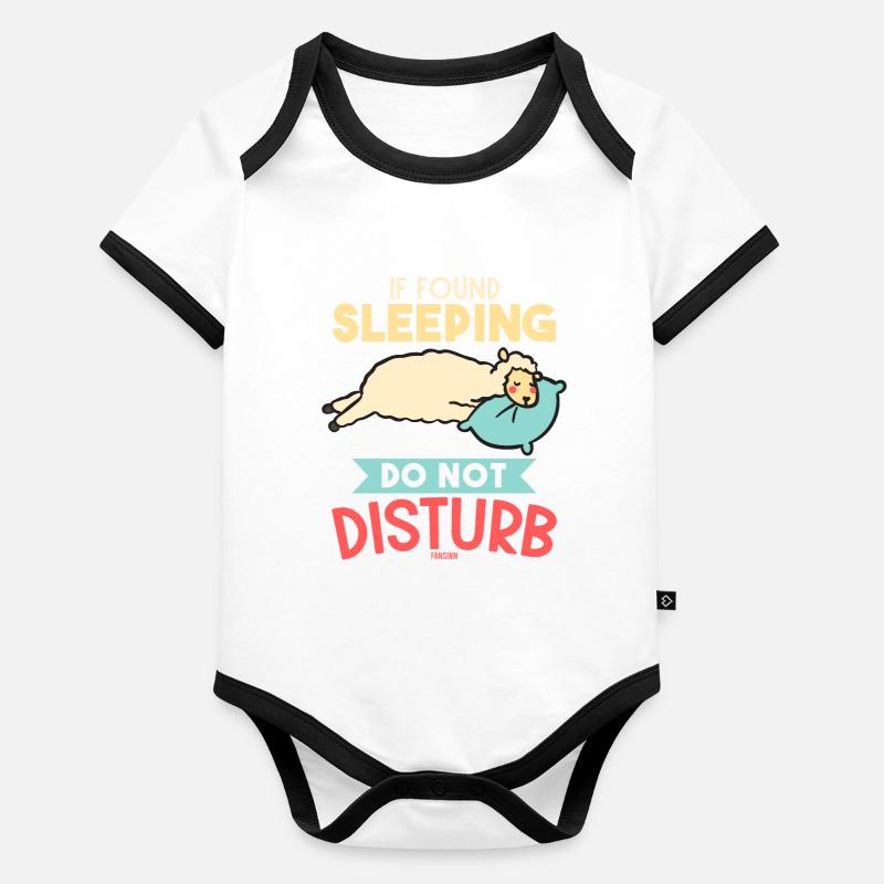sleeping llama with pillow Organic Baby Contrasting Bodysuit