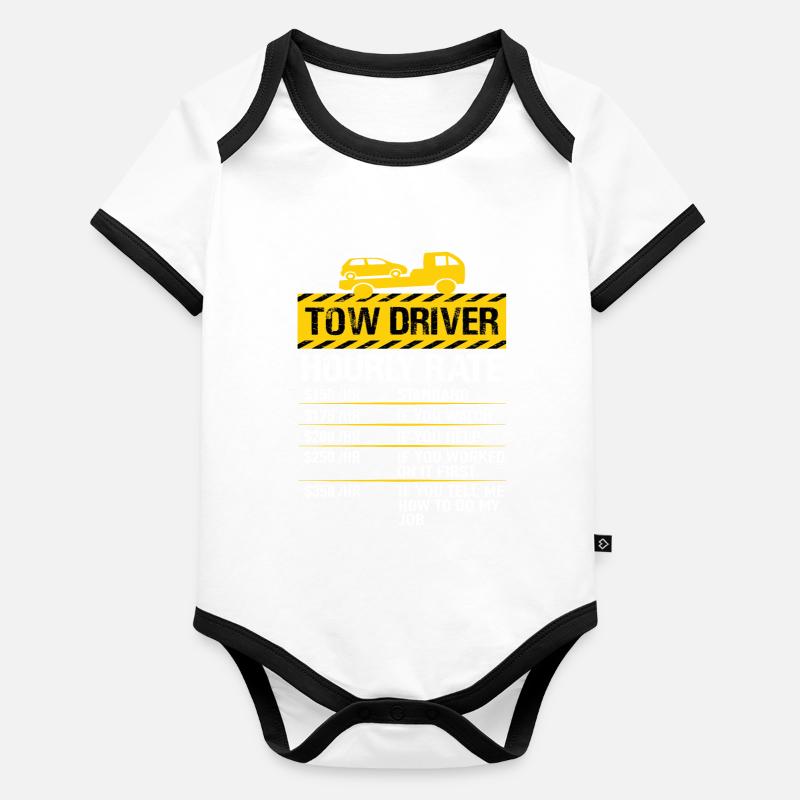 Abschleppwagen Fahrer Abschleppfahrer Abschlepper Baby Bio-Kurzarm-Kontrastbody