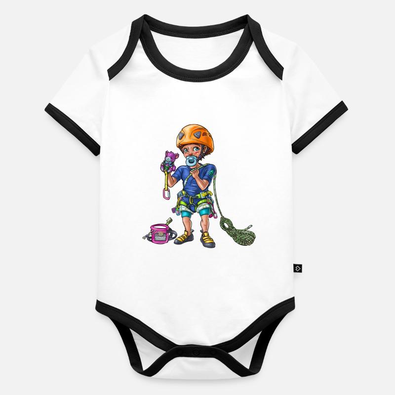 Petit bébé grimpeur 2 - Body Bébé bio contrasté manches courtes - undefined