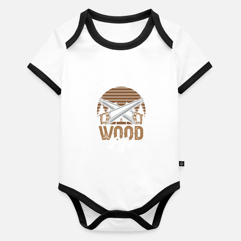 Menuisier Menuisier Menuisier Menuiserie Body Bébé bio contrasté manches courtes