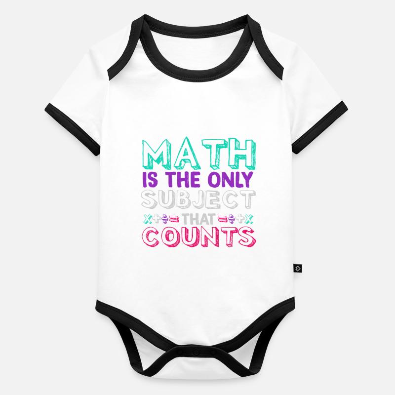 Mathe zählt Baby Bio-Kurzarm-Kontrastbody