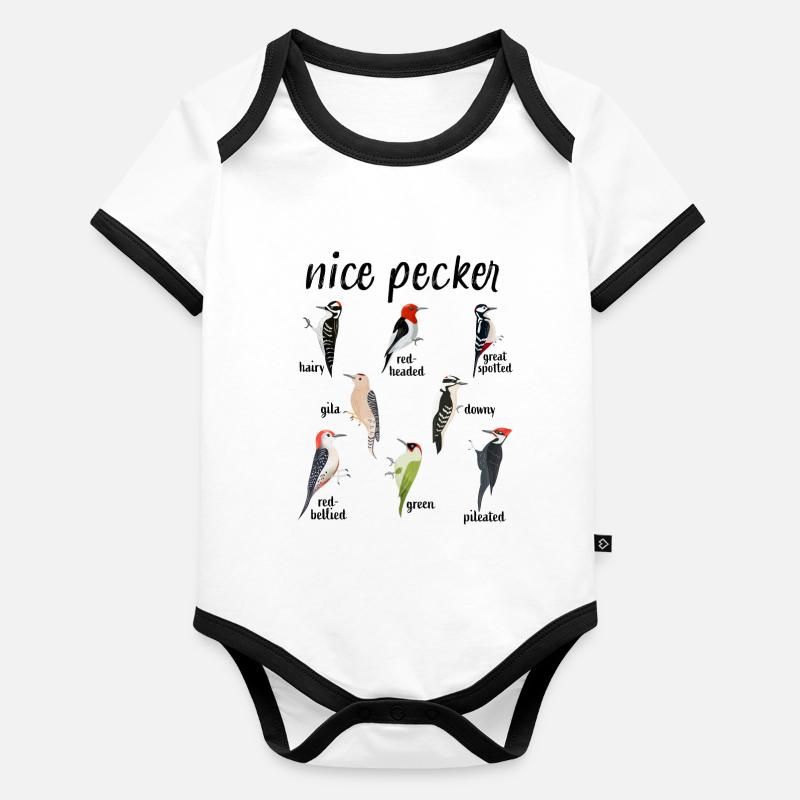 « Nice Pecker » Drôle d’observation des oiseaux pics Body Bébé bio contrasté manches courtes