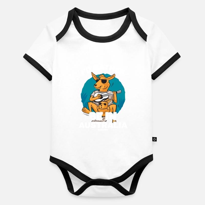 I'd Rather Be In Australia Baby Bio-Kurzarm-Kontrastbody