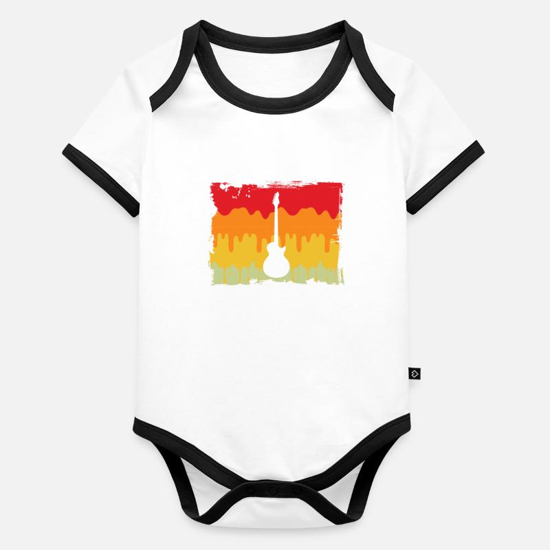 Rock retro Baby Bio-Kurzarm-Kontrastbody