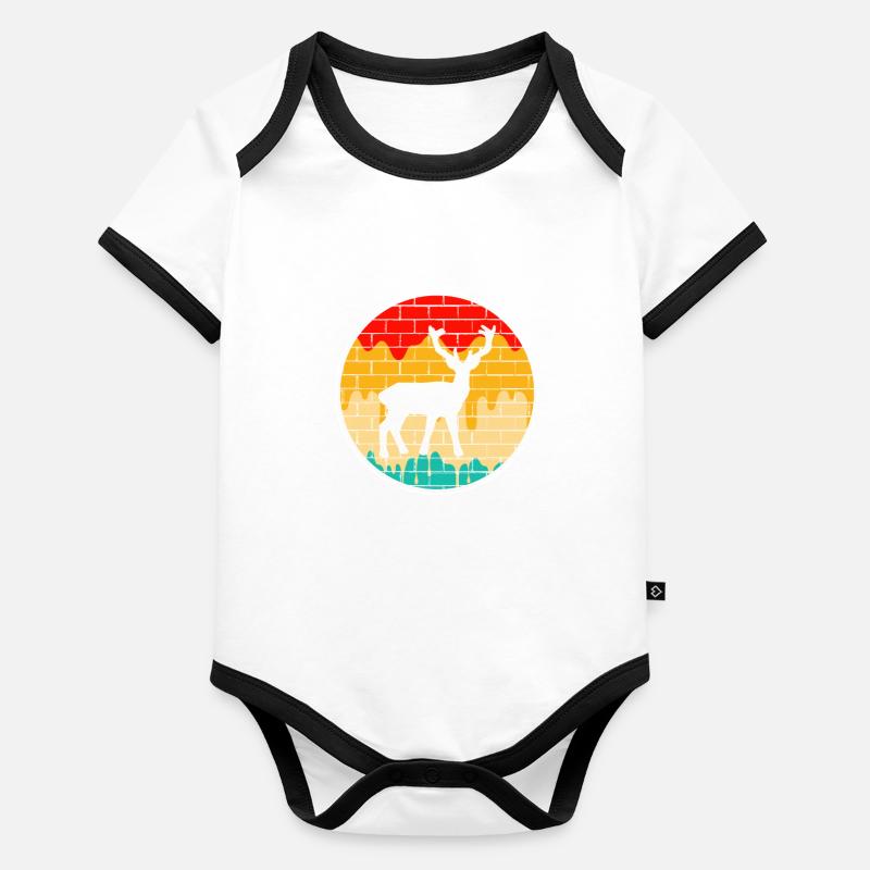 Deer Retro Organic Baby Contrasting Bodysuit
