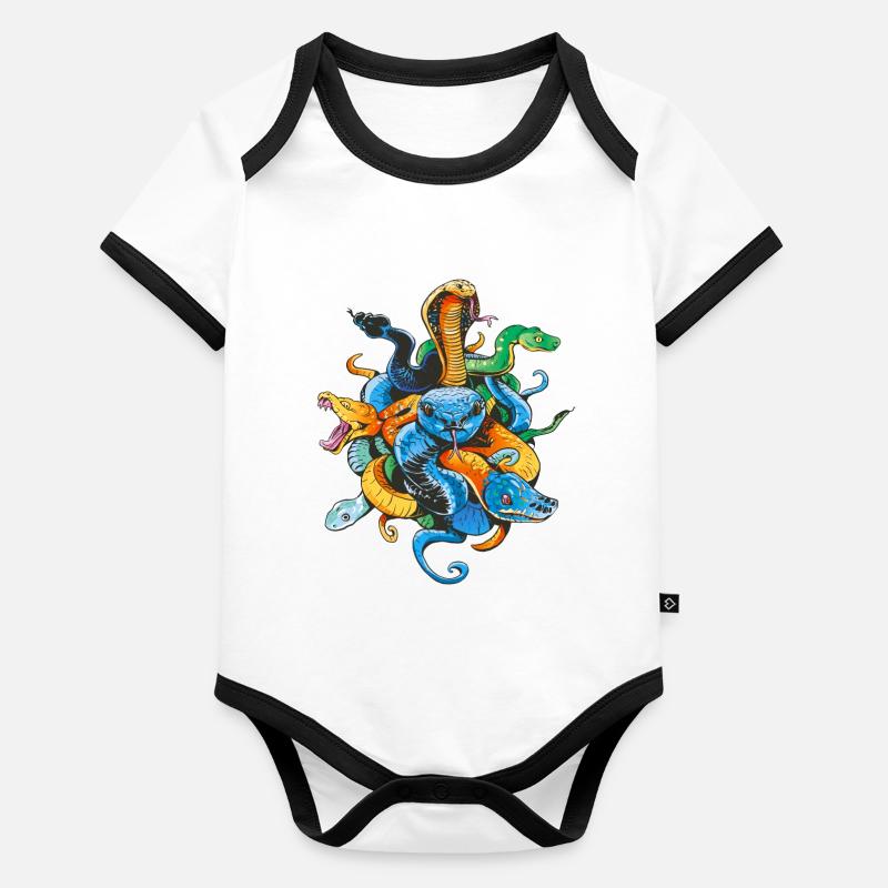 Propriétaire de serpent Reptile Keeper Retro Body Bébé bio contrasté manches courtes