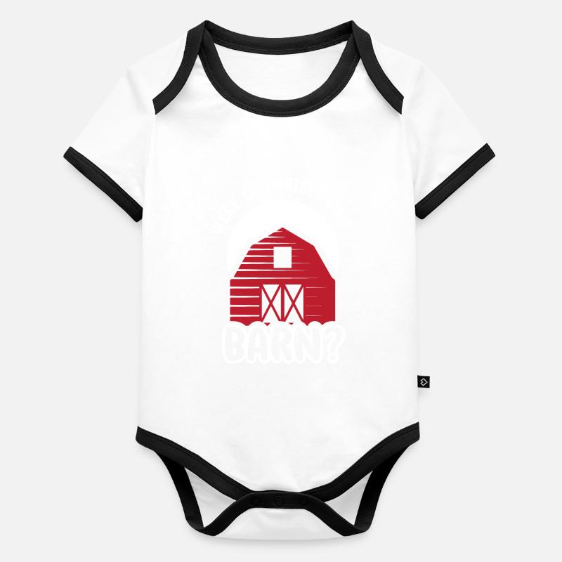 Bist Du In Einer Scheune Aufgewachsen? Papa Papi Baby Bio-Kurzarm-Kontrastbody