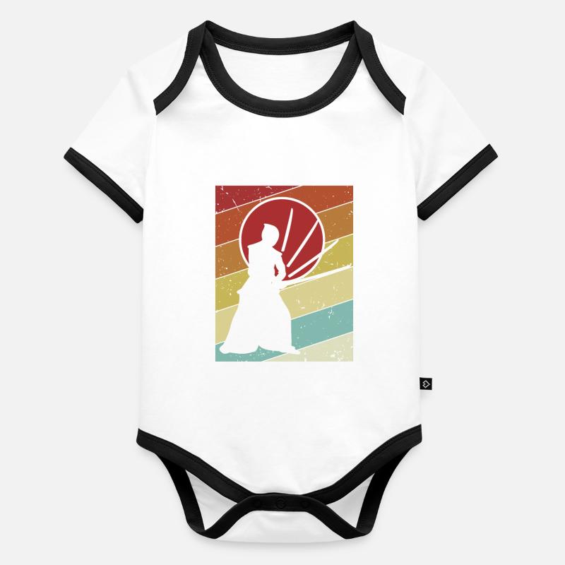 Kata Kenjutsu Katana Samurai Kendo Baby Bio-Kurzarm-Kontrastbody