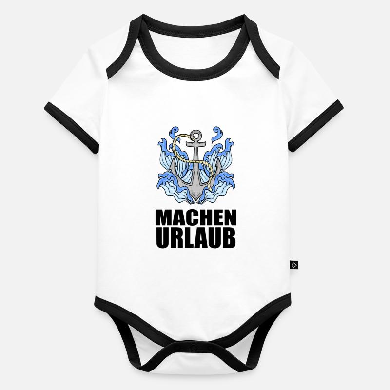 Urlaub machen Baby Bio-Kurzarm-Kontrastbody
