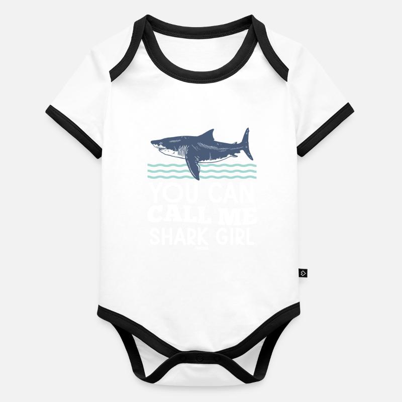 Mrs. Shark Sea Monster Underwater Organic Baby Contrasting Bodysuit
