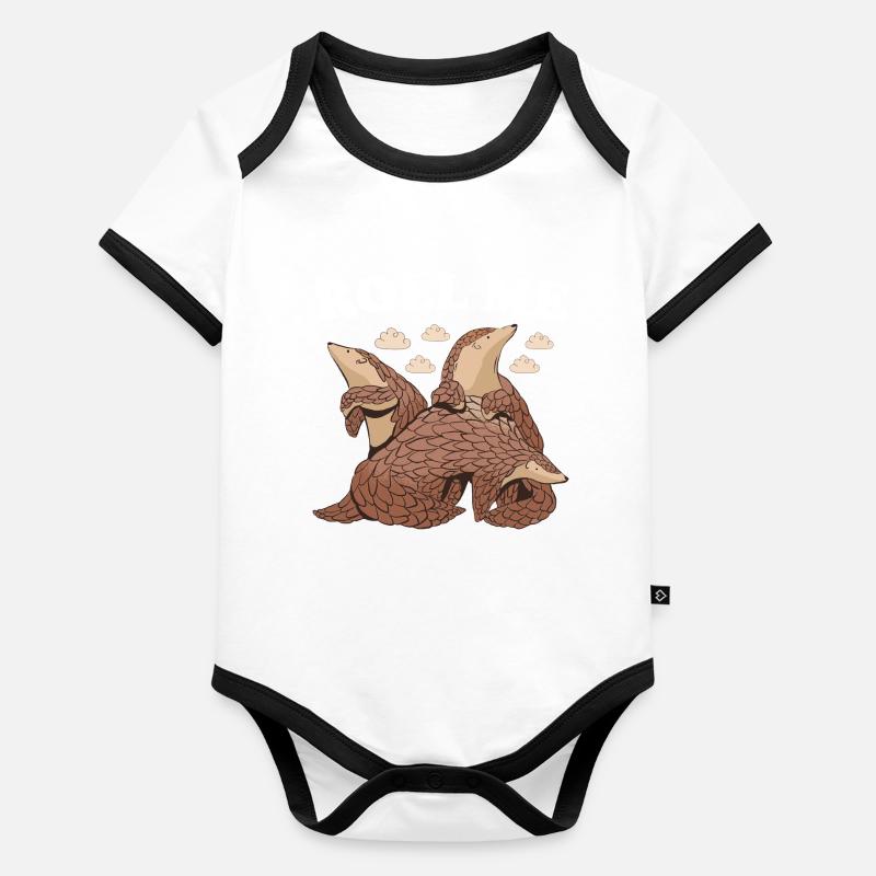 Roll Me Pangolin Body Bébé bio contrasté manches courtes