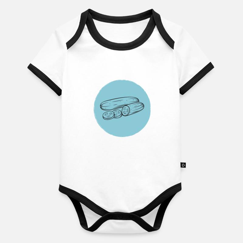 Concombre Body Bébé bio contrasté manches courtes