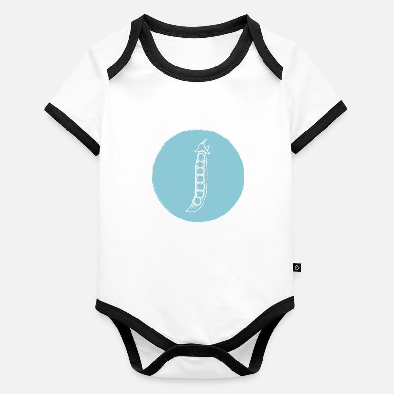 Erbsen Baby Bio-Kurzarm-Kontrastbody