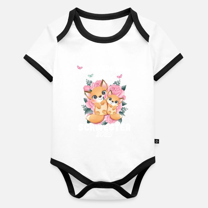 Ich Werde Eine Große Schwester 2023 Baby Bio-Kurzarm-Kontrastbody