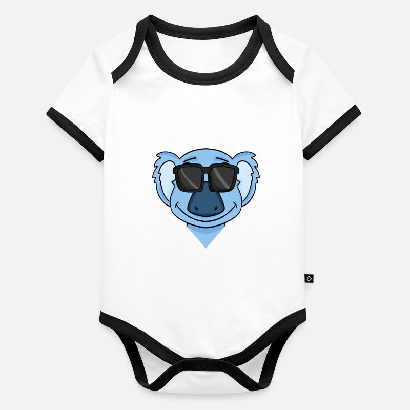 Koala with glasses Organic Baby Contrasting Bodysuit