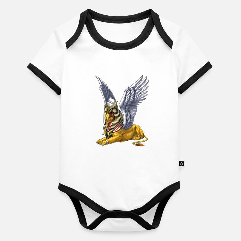 Ancient Egyptian Mythology Sphinx Organic Baby Contrasting Bodysuit