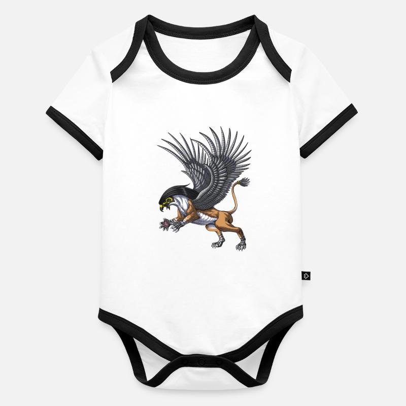 Ancient Egyptian Mythology Deity Hieracosphinx Organic Baby Contrasting Bodysuit