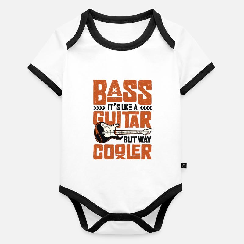 Basse C’est comme une guitare mais une guitare basse cool Body Bébé bio contrasté manches courtes