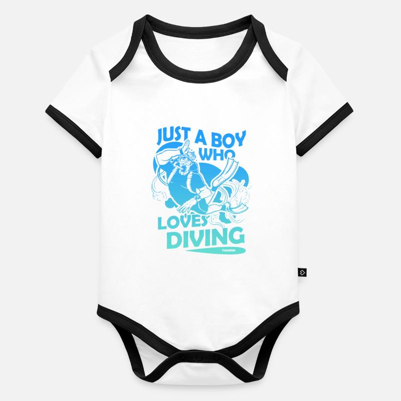 Diving Scuba Instructor Holiday Cadeau d’été Body Bébé bio contrasté manches courtes