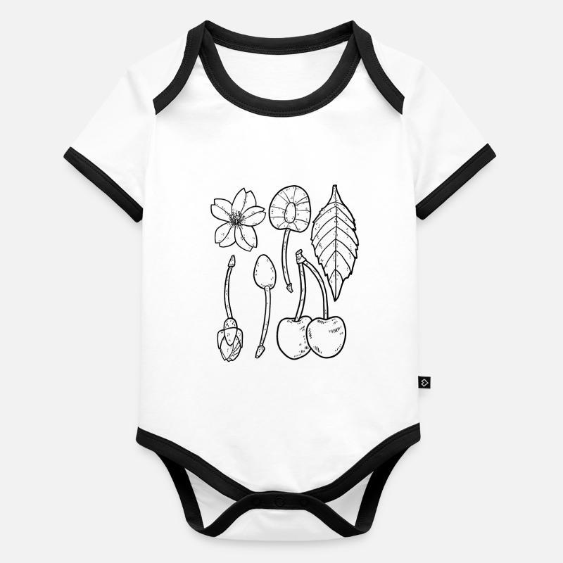 Cherries Organic Baby Contrasting Bodysuit