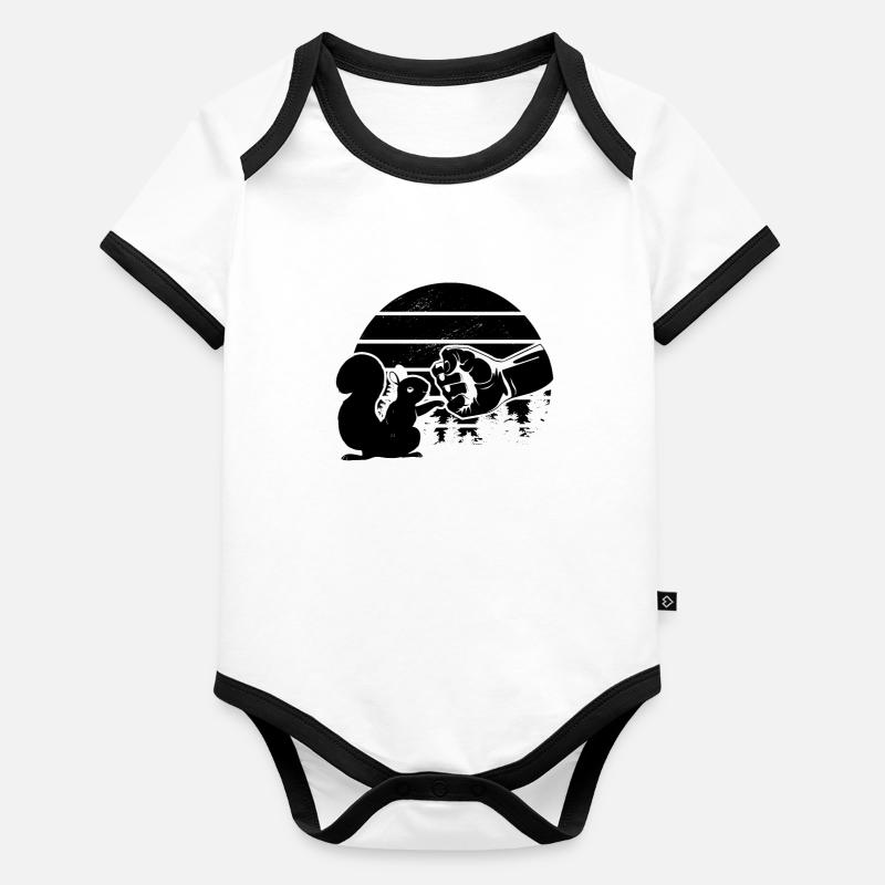 Eichhörnchen Fauststoß Eichhörnchen Liebhaber Baby Bio-Kurzarm-Kontrastbody