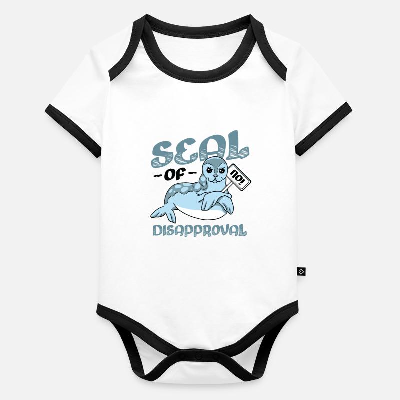 Sceau de rejet dire non. Body Bébé bio contrasté manches courtes