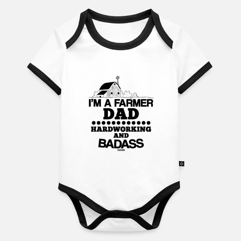 farmer dad Baby Bio-Kurzarm-Kontrastbody