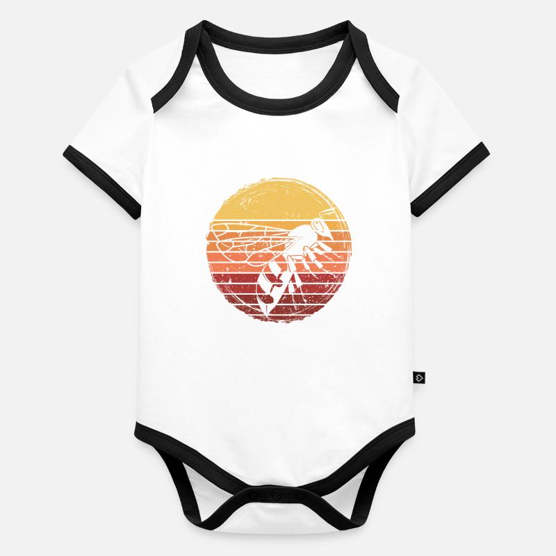 Imker Bienen Retro Baby Bio-Kurzarm-Kontrastbody