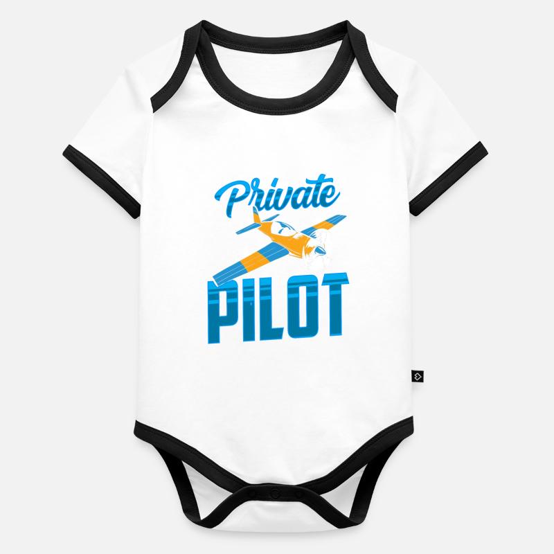 Privatpilot Jet Kleinflugzeug Leichtflugzeug Baby Bio-Kurzarm-Kontrastbody