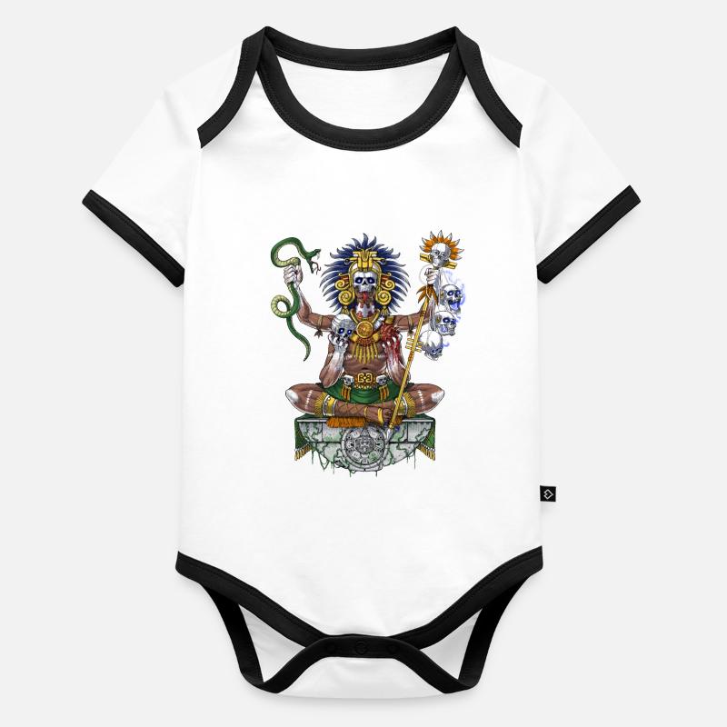 Chaman guerrier aztèque Body Bébé bio contrasté manches courtes