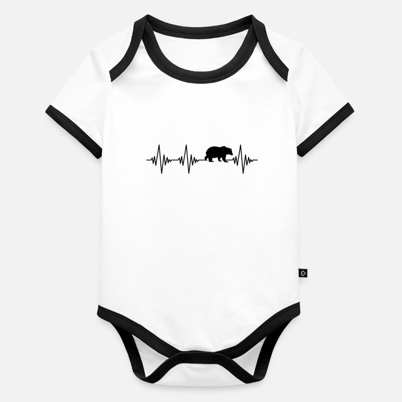 Bear Heartbeat Organic Baby Contrasting Bodysuit