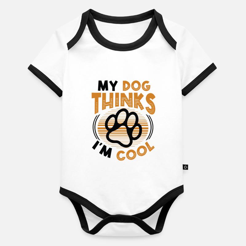 Mein Hund denkt, ich bin cool. Baby Bio-Kurzarm-Kontrastbody