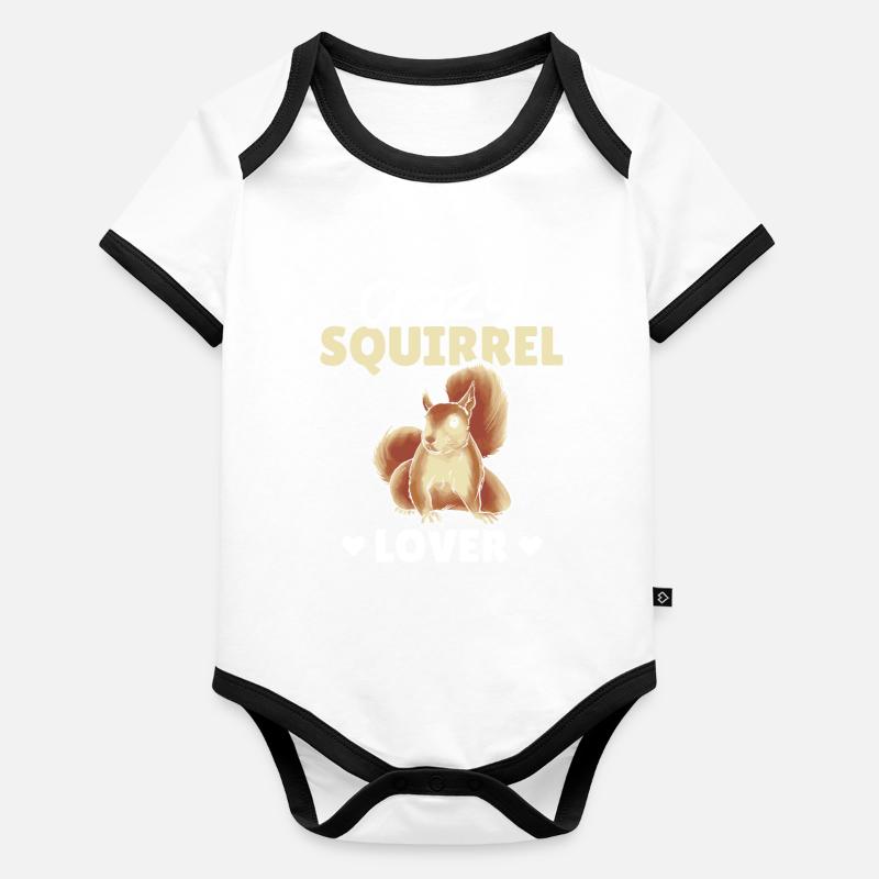 Squirrel Season Cute Squirrel Crazy Squirrel Baby Bio-Kurzarm-Kontrastbody