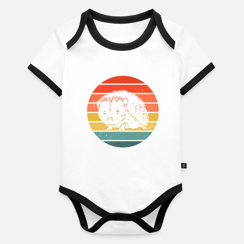 Hedgie Retro Sunset Hérisson Body Bébé bio contrasté manches courtes