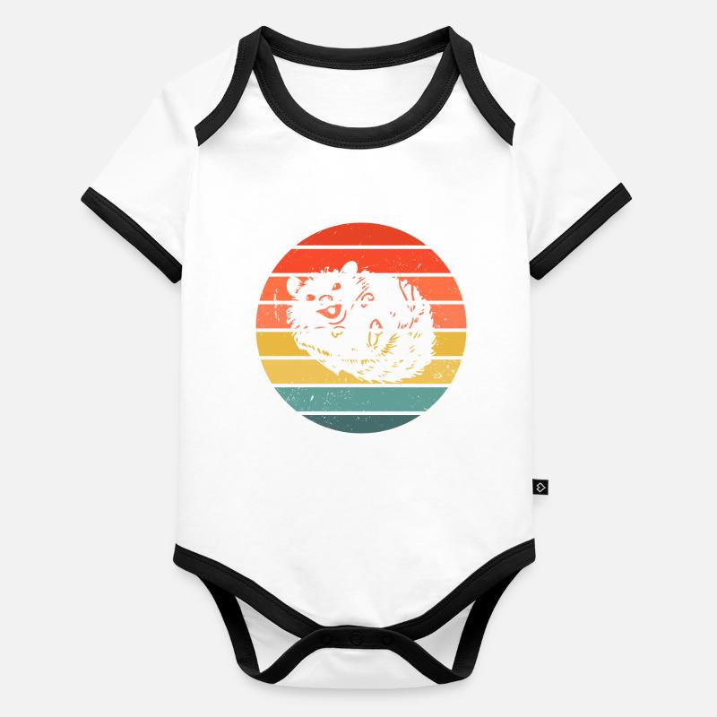 Hedgie Retro Sunset Hérisson Body Bébé bio contrasté manches courtes