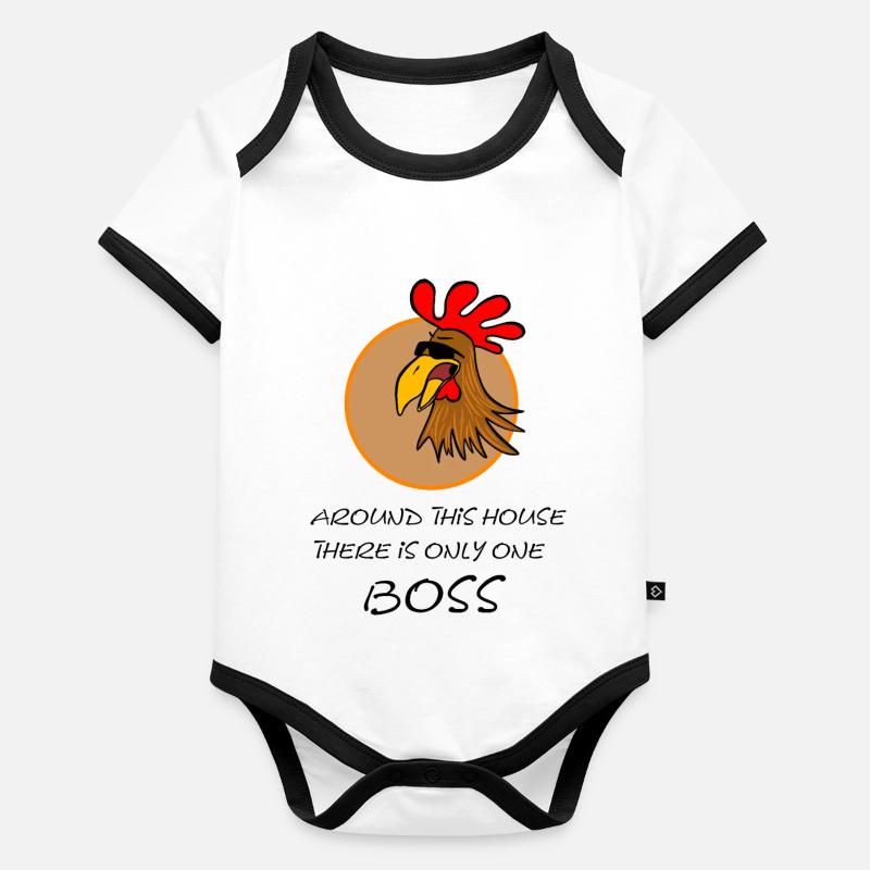 Coq Cool Boss Body Bébé bio contrasté manches courtes