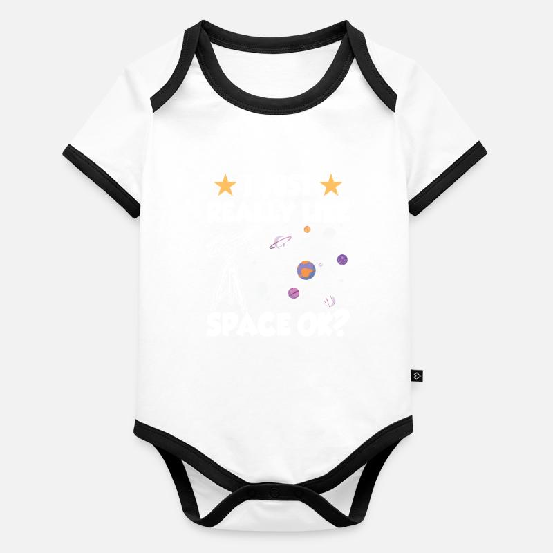 J’aime juste l’espace très bien? Télescope Body Bébé bio contrasté manches courtes